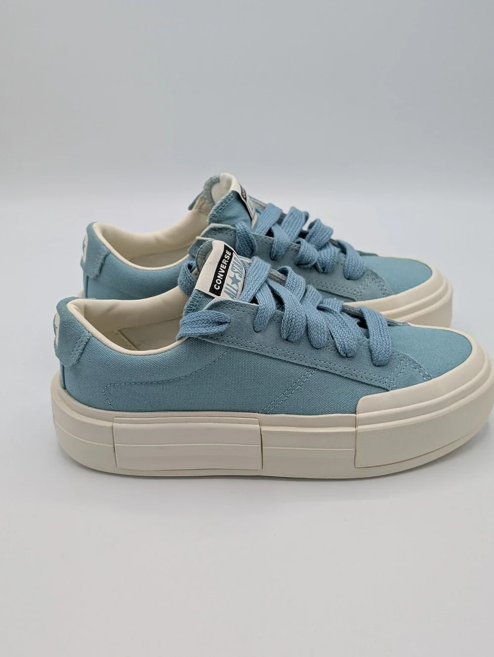 Converse Women's 8.5 Platform Canvas Sneakers Aqua Vernal Pool Cruise Ox Low - Picture 3 of 9